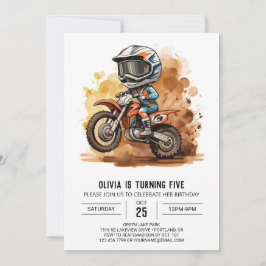 Invitación Cumpleaños mágico de los niños en motocicleta
