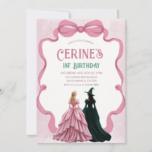 Invitación Cumpleaños Mágico de Niña Brujas Parte  (Anverso)