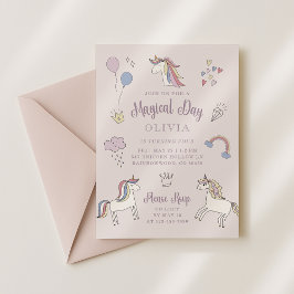 Invitación Cumpleaños mágico de unicornio