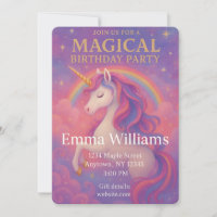 Cumpleaños mágico de unicornio | Rosa, Oro, Fantas