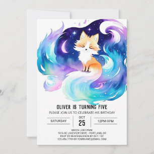Invitación Cumpleaños Mágico de Woodland Fox