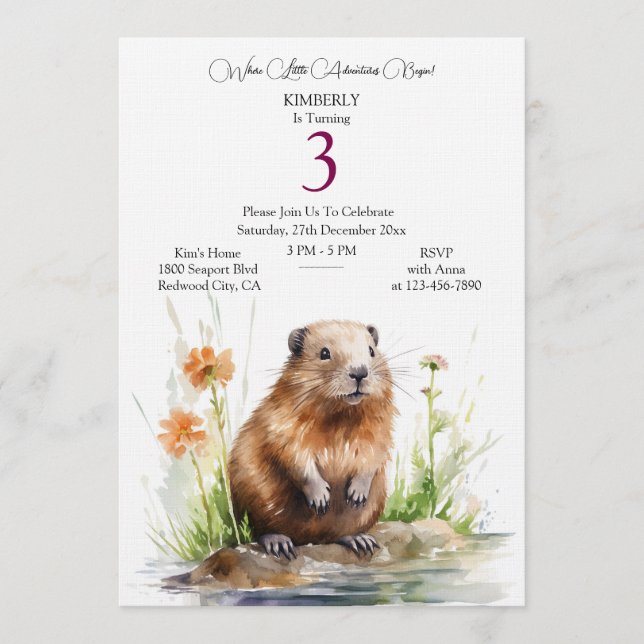Invitación Cumpleaños Mágico del Bosque (Anverso)