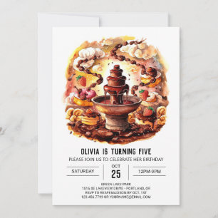 Invitación Cumpleaños mágico del chocolate infantil