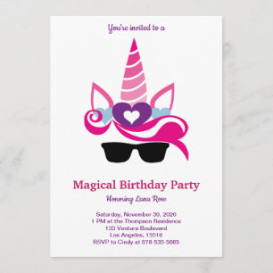 Invitación Cumpleaños mágico del unicornio