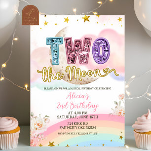 Invitación Cumpleaños Mágico Dos a la Luna