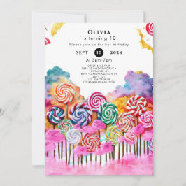 Invitación Cumpleaños mágico editable de Candyland