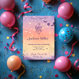 Invitación Cumpleaños mágico en globo con cachorro adorable