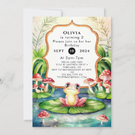 Invitación Cumpleaños mágico feliz de rana