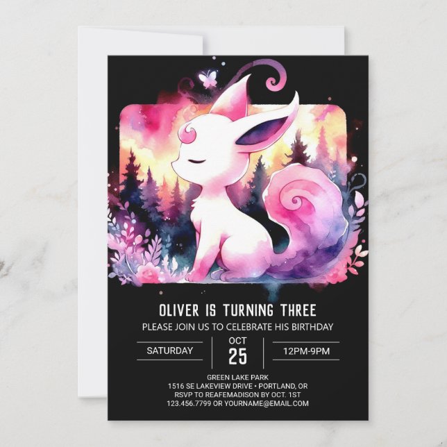 Invitación Cumpleaños mágico lindo (Anverso)