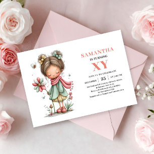 Invitación Cumpleaños mágico número 5 de la linda niña hada e