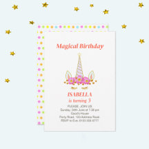 Cumpleaños Mágico Unicornio y Confeti