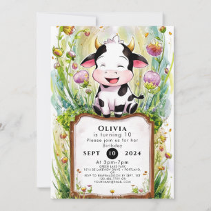 Invitación Cumpleaños mágico y caprichoso de vaca