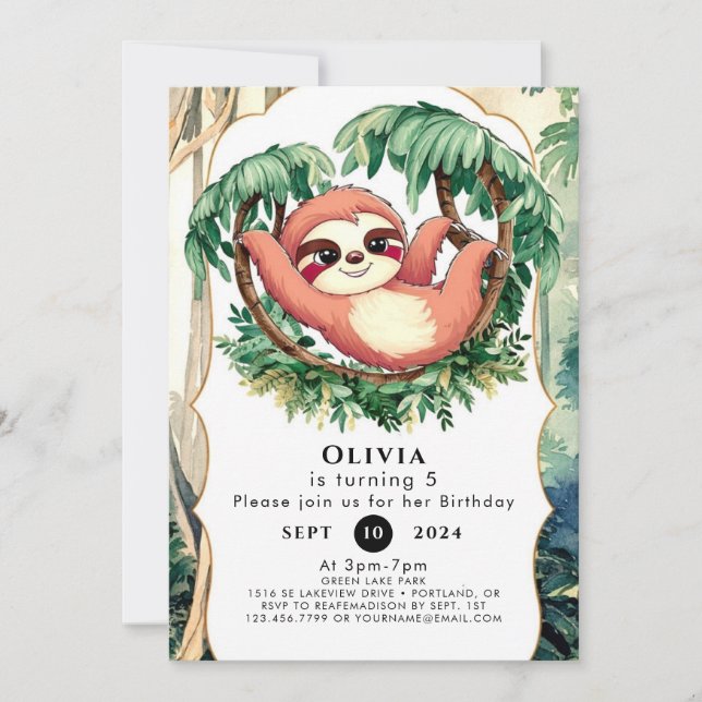 Invitación Cumpleaños mágico y colorido (Anverso)