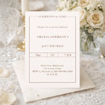 Invitación Cumpleaños marfil simple atemporal<br><div class="desc">Celebra un hito con estilo con esta elegante invitación de cumpleaños en suave marfil. Diseñada para una celebración sofisticada y memorable,  esta invitación presenta un diseño limpio y moderno con un toque atemporal.</div>