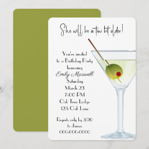Invitación Cumpleaños Martini Fiesta En Blanco