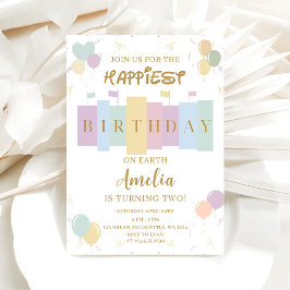 Invitación Cumpleaños Más Feliz En La Tierra Cumpleaños Mágic