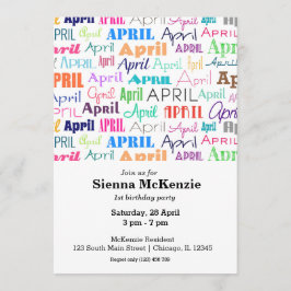 Invitación Cumpleaños mes abril