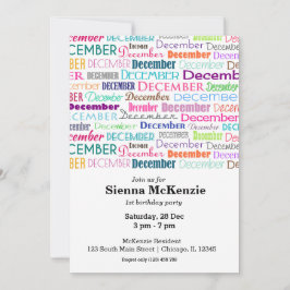 Invitación Cumpleaños mes diciembre