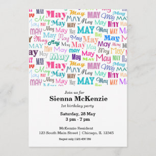 Invitación Cumpleaños mes mayo