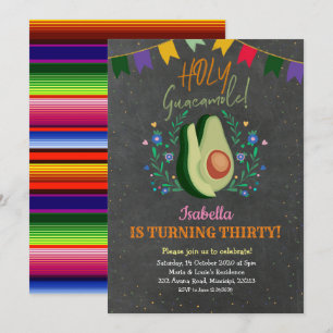 Invitación Cumpleaños Mexicano del Santo Guacamole Chalkboard