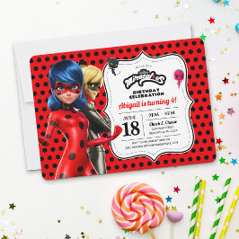 Invitación Cumpleaños milagroso de Ladybug y Cat Noir