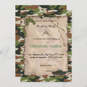 Invitación Cumpleaños Militar de Soldados del Ejército
