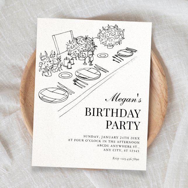 Invitación Cumpleaños minimalista (Subido por el creador)