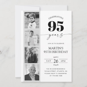 Invitación Cumpleaños minimalista con tira de película 95