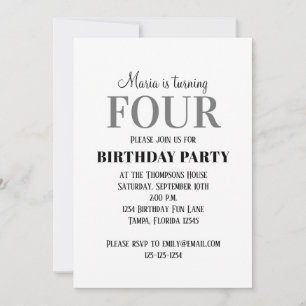 Invitación Cumpleaños minimalista cuarto sin género