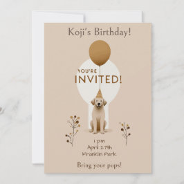 Invitación Cumpleaños minimalista del perro