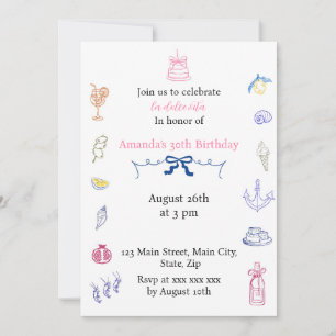 Invitación Cumpleaños minimalista italiano lindo