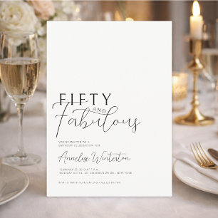 Invitación Cumpleaños Mínimo Cincuenta y Fabuloso 50