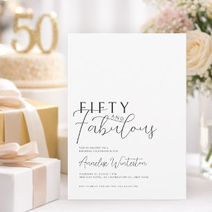 Invitación Cumpleaños Mínimo Cincuenta y Fabuloso 50