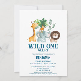 Invitación Cumpleaños Mínimo Safari Wild One