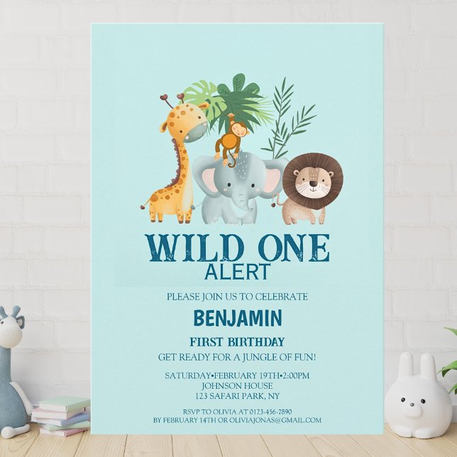 Invitación Cumpleaños Mínimo Safari Wild One (Subido por el creador)
