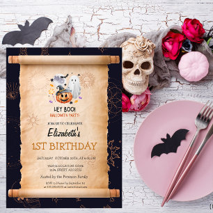 Invitación Cumpleaños Místico de Halloween de Calabaza Fantas