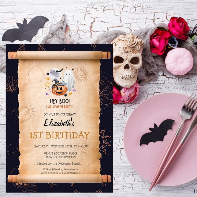 Invitación Cumpleaños Místico de Halloween de Calabaza Fantas (Subido por el creador)