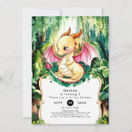Invitación Cumpleaños místico del Dragón Cuto