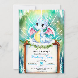 Invitación Cumpleaños místico del Dragón Cuto