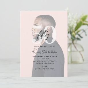 Invitación Cumpleaños moderno 50º Quincuagésimo Foto