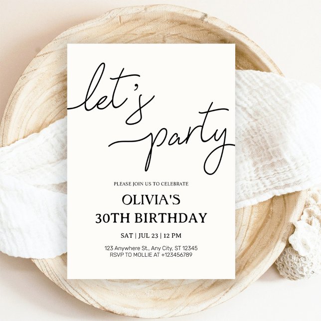 Invitación Cumpleaños moderno de 30 años para fiesta (Subido por el creador)