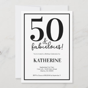 Invitación Cumpleaños moderno de 50 años y fabuloso