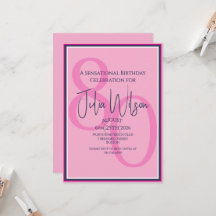 Cumpleaños moderno de 80 años con escritura en cap
