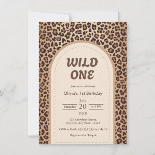 Invitación Cumpleaños moderno de estampado de leopardo Wild O