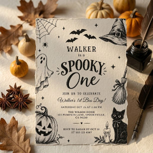 Invitación Cumpleaños moderno de Halloween espeluznante 1