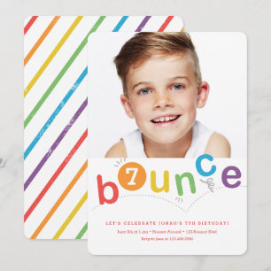 Invitación Cumpleaños moderno de niños con bounce