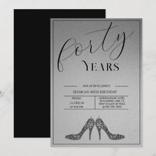 Invitación Cumpleaños moderno de Stiletto's de 40