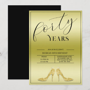 Invitación Cumpleaños moderno de Stiletto's de 40 años
