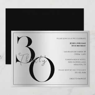 Invitación Cumpleaños moderno elegante unisex 30 