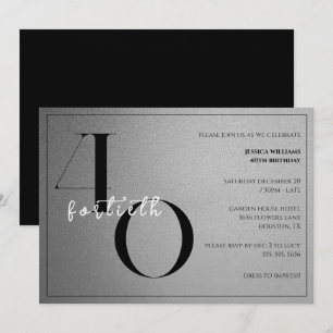 Invitación Cumpleaños moderno elegante unisex de 40 años